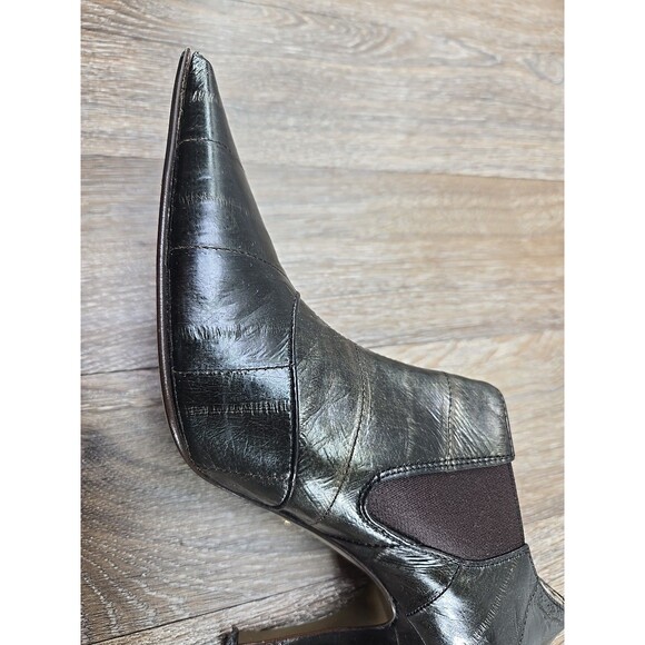 Dolce & Gabbana Bootie Boot Bordeaux Eel Leather Pointed Italy 36.5 US 6.5 - Picture 2 of 16